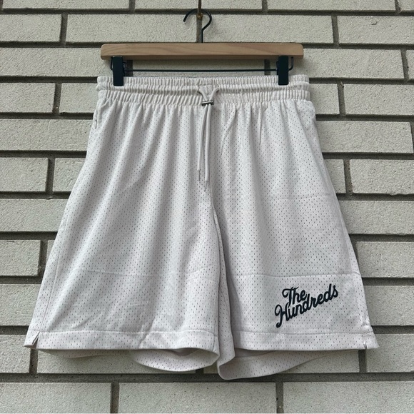 The Hundreds Retro Mesh Shorts M Khaki Beige Basketball Streetwear New NWT - Picture 1 of 11